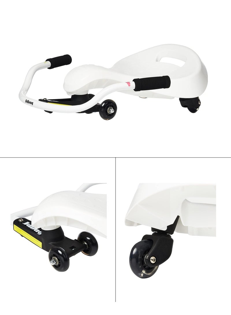 JD Bug Kidz Swayer White - Sit-Down Scooter for Kids – Self-Propelling Ride-On, Adjustable Handlebar, Indoor & Outdoor Fun, (Ages 3–12) - Image 4